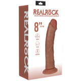 REALROCK 20cm Vibrating + Rotating Cock - Tan - Tan 20.3 cm (8) USB Rechargeable Vibrating and Rotating Dong-REA191TAN