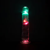 REALROCK 8 No Balls Wireless Rechargeable LED Vibrating Dong - Clear with LED 22 cm USB Rechargeable Vibrating Dong with Remote-REA206TRA