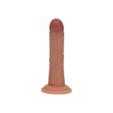 REALROCK Dual Density 6'' Vibrating Silicone Dildo - Tan - Tan 15.2 cm USB Rechargeable Vibrating Dildo