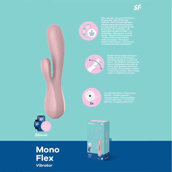 Satisfyer Mono Flex - Mauve App Controlled USB Rechargeable Rabbit Vibrator-SATMFLEX-M