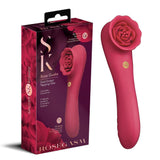 Secret Kisses ROSEGASM ROSE QUAKE - Red 18.8 cm USB Rechargeable Dual Ended Tapping Vibrator-SK1048