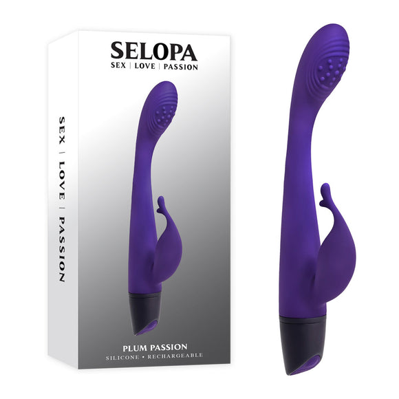 Selopa PLUM PASSION - Purple 18.3 cm USB Rechargeable Rabbit Vibrator-SL-RS-3328-2