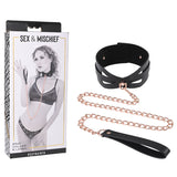 Sex & Mischief Brat Collar & Leash - Rose Gold/Black Restraint-SS09841