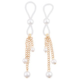 Sex & Mischief Pearl Nipple Ties - Gold/Pearl Nipple Restraints - Set of 2-SS09858