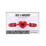 Sex & Mischief Amor Ball Gag - Red/Black Mouth Restraint