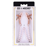 Sex & Mischief Peaches n CreaMe Pearl Nipple Clamps - Peach Nipple Restraints