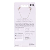 Sex & Mischief Peaches n CreaMe Pearl Nipple Clamps - Peach Nipple Restraints