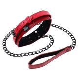 S&M Exs & Ohs Collar and Leash - Red Neck Restraint-SS09982
