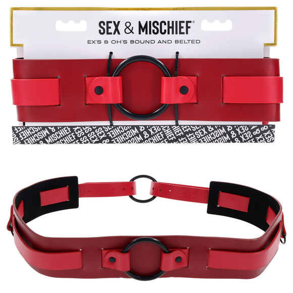 S&M Exs & Ohs Bound and Belted - Red Bondage Belt-SS09986
