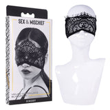 S&M Veiled Vision Lace Blindfold - Black Lace Blindfold