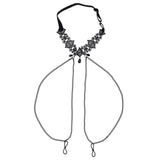 Sex & Mischief Lace Collar with Nipple Ties - Black Neck and Nipple Restraints-SS10104