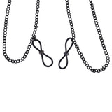 Sex & Mischief Lace Collar with Nipple Ties - Black Neck and Nipple Restraints-SS10104