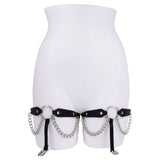 Sex & Mischief Chain Lace Garters - Black/Metal Garters-SS10110