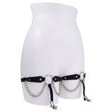 Sex & Mischief Chain Lace Garters - Black/Metal Garters-SS10110