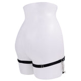 Sex & Mischief Chain Lace Garters - Black/Metal Garters-SS10110