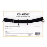 Sex & Mischief Chain Lace Garters - Black/Metal Garters-SS10110