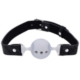 Sex & Mischief Lace Silicone Breathable Ball Gag - Black/Grey Mouth Restraint-SS10112