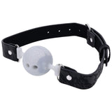 Sex & Mischief Lace Silicone Breathable Ball Gag - Black/Grey Mouth Restraint-SS10112
