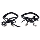 Sex & Mischief Laced Up Garters - Black Garters-SS10113