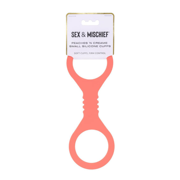 Sex & Mischief Peaches n CreaMe Small Silicone Cuffs - Peach Silicone Restraints