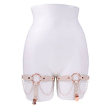 Sex & Mischief Peaches n CreaMe Pearl Garters - Peach / Rose Gold Garters with Pearls - Set of 2