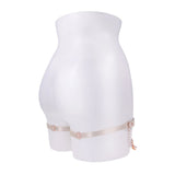 Sex & Mischief Peaches n CreaMe Pearl Garters - Peach / Rose Gold Garters with Pearls - Set of 2