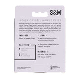 Sex & Mischief Indica Crystal Nipple Clips - Gold Nipple Clips with Emerald Gems