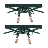 Sex & Mischief Indica Laced Up Garters - Green/Gold Garters - Set of 2