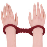 Sex & Mischief Enchanted Small Silicone Cuffs - Burgundy Small Restraints