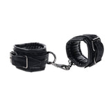 SPORTSHEETS Velvet Noir Handcuffs - Black Adjustable Cuff Restraints-SS37001