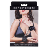 SPORTSHEETS Velvet Noir Handcuffs - Black Adjustable Cuff Restraints-SS37001