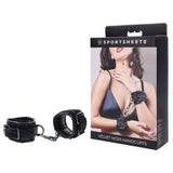 SPORTSHEETS Velvet Noir Handcuffs - Black Adjustable Cuff Restraints-SS37001