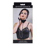 SPORTSHEETS Velvet Noir Collar & Leash - Black Restraint & Leash-SS37002