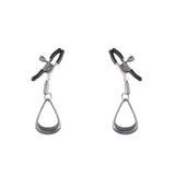 SPORTSHEETS Velvet Noir Tuggable Nipple Clamps - Gunmetal Adjustable Nipple Restraints-SS37005