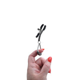 SPORTSHEETS Velvet Noir Tuggable Nipple Clamps - Gunmetal Adjustable Nipple Restraints-SS37005