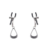 SPORTSHEETS Velvet Noir Tuggable Nipple Clamps - Gunmetal Adjustable Nipple Restraints-SS37005