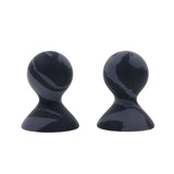 SPORTSHEETS Velvet Noir Silicone Nipple Suckers - Black/Grey Nipple Suckers - Set of 2-SS37006