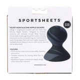 SPORTSHEETS Velvet Noir Silicone Nipple Suckers - Black/Grey Nipple Suckers - Set of 2-SS37006