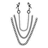 SPORTSHEETS Signature Midnight Muse exCHAINgeable Nipple Jewelry - Black Nipple Clamps with Chain