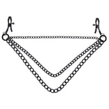 SPORTSHEETS Signature Midnight Muse exCHAINgeable Nipple Jewelry - Black Nipple Clamps with Chain