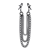 SPORTSHEETS Signature Midnight Muse exCHAINgeable Nipple Jewelry - Black Nipple Clamps with Chain