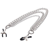 SPORTSHEETS Signature exCHAINgeable Nipple Jewelry - Silver Nipple Clamps with Chain