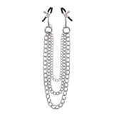 SPORTSHEETS Signature exCHAINgeable Nipple Jewelry - Silver Nipple Clamps with Chain