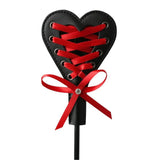Sex & Mischief Heart Beat Crop - Black/Red 37.5 cm Crop Whip-SS77018