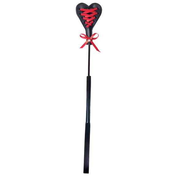Sex & Mischief Heart Beat Crop - Black/Red 37.5 cm Crop Whip-SS77018