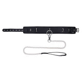 EDGE Collar & Leash - Black Neck Restraint with Heavy Duty Metal Leash-SS98046