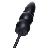 Size Up 5.5 Inch Ripple Inflatable Butt Plug - Black 15.2 cm Inflatable Butt Plug-SU108