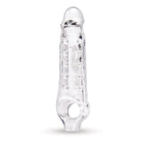 Size Up 1 Inch See-Thru Stretch Penis Extender - Clear 2.5 cm (1) Penis Extension Sleeve-SU408