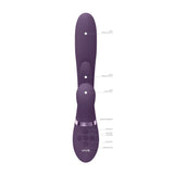 VIVE Ena - Purple - Purple 25 cm USB Rechargeable Thrusting Vibrator with Air Wave Stimulator-VIVE051PUR