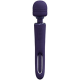 VIVE Kiku - Purple - Purple 25.2 cm USB Rechargeable Dual End Massage Wand with Flapping Tip-VIVE056PUR